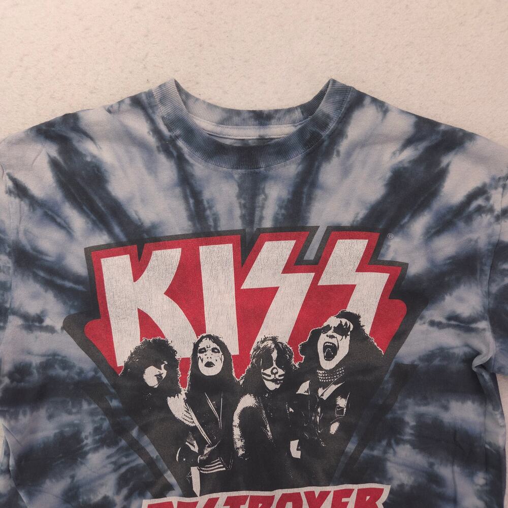 Kiss Band Graphic Short Sleeve Crew Neck T Shirt Mens Size Medium M Tie Dye